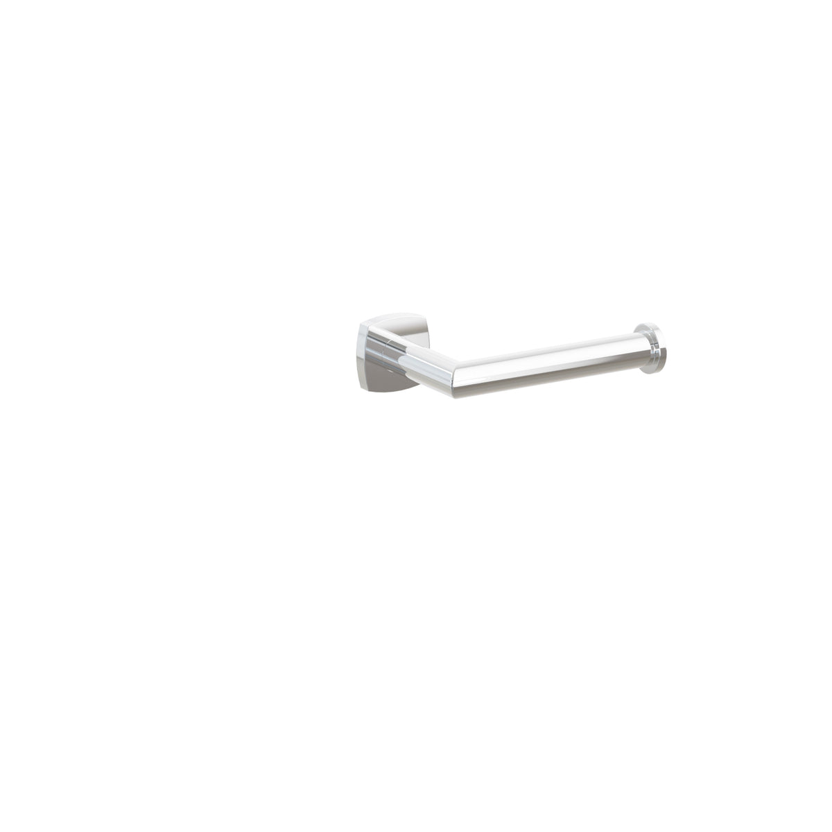 Emtek Modern Tubular Brass Single Post Paper Holder 2283 - Soft Square Rosette, Polished Chrome
