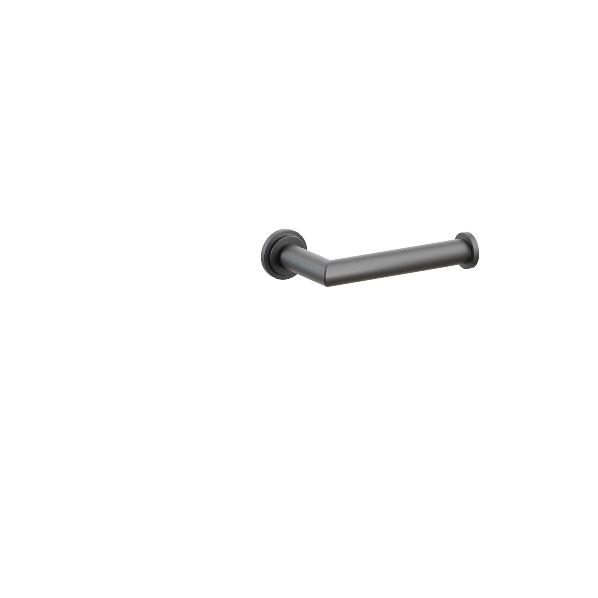 Emtek Modern Tubular Brass Single Post Paper Holder 2283 - Step Disk Rosette, Flat Black
