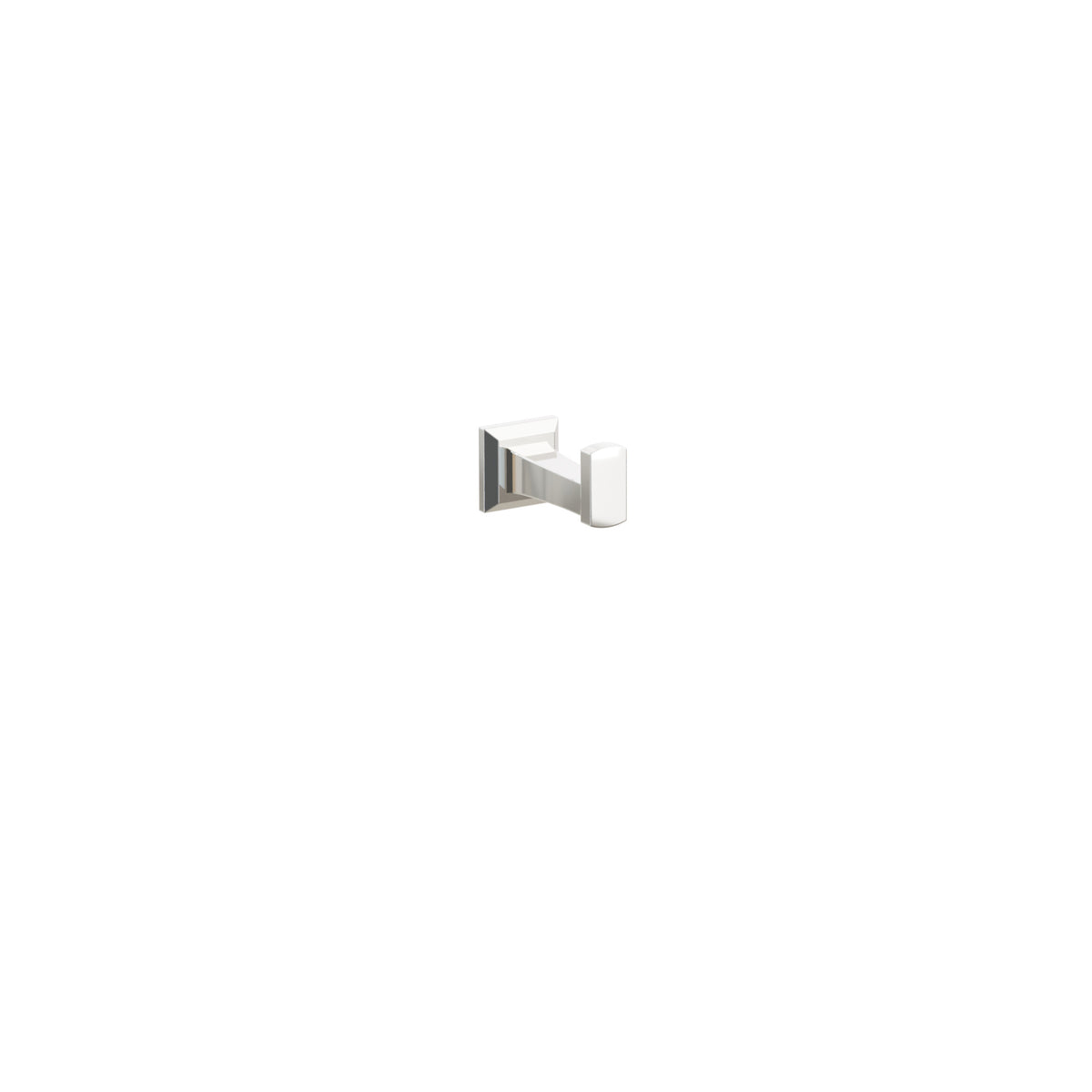 Emtek 2295 Transitional Flared Robe Hook in Polished Nickel with Chamfered Square Rosette – 2295CQUS14