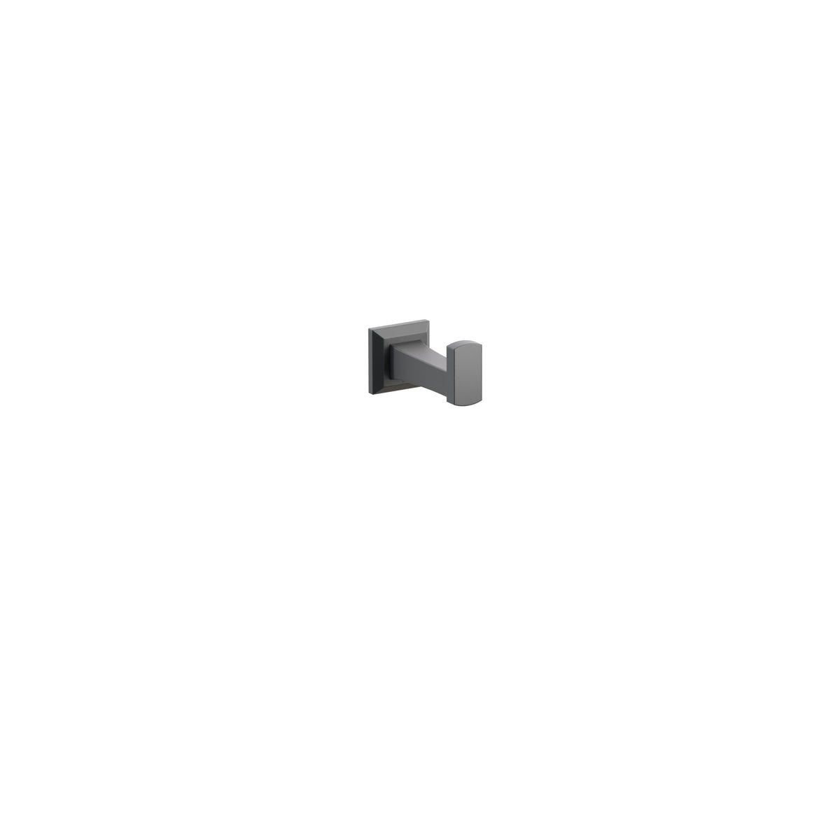 Emtek 2295 Transitional Flared Robe Hook in Flat Black with Chamfered Square Rosette – 2295CQUS19