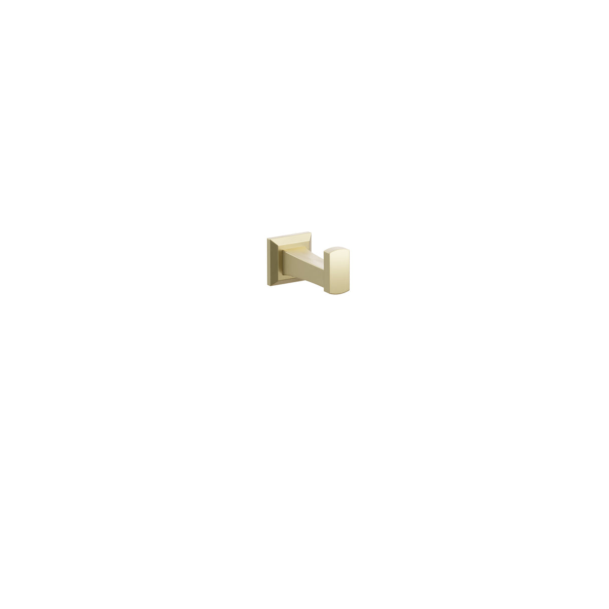 Emtek 2295 Transitional Flared Robe Hook in Satin Brass with Chamfered Square Rosette – 2295CQUS4