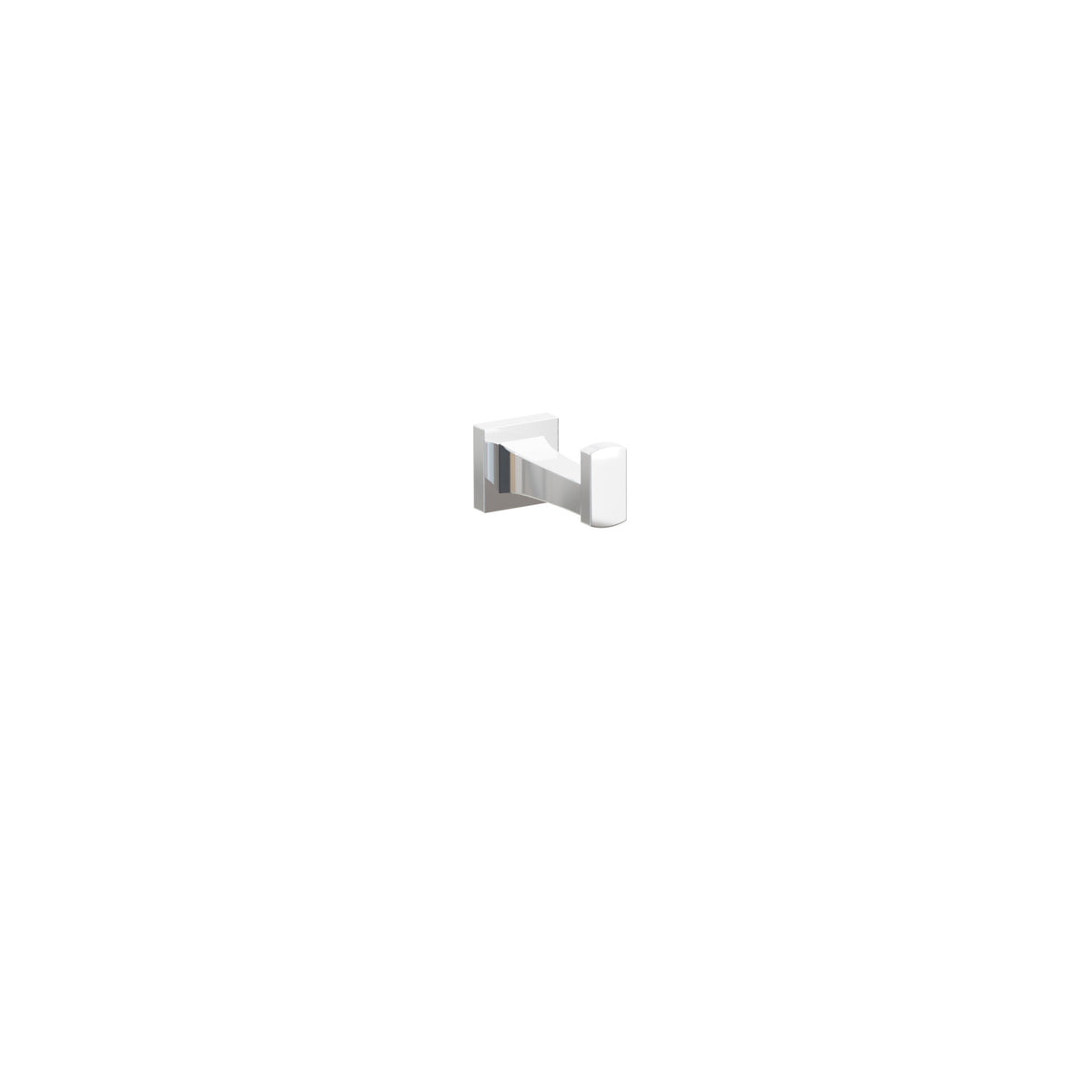 Emtek 2295 Transitional Flared Robe Hook in Polished Chrome with Small Square Rosette – 2295MQUS26