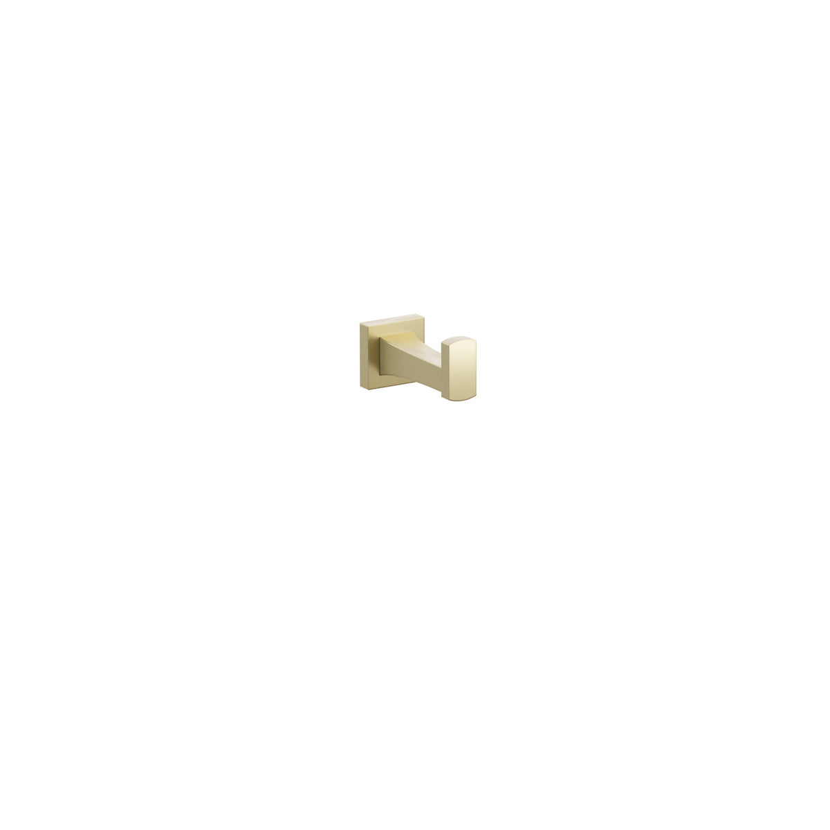 Emtek 2295 Transitional Flared Robe Hook in Satin Brass with Small Square Rosette – 2295MQUS4