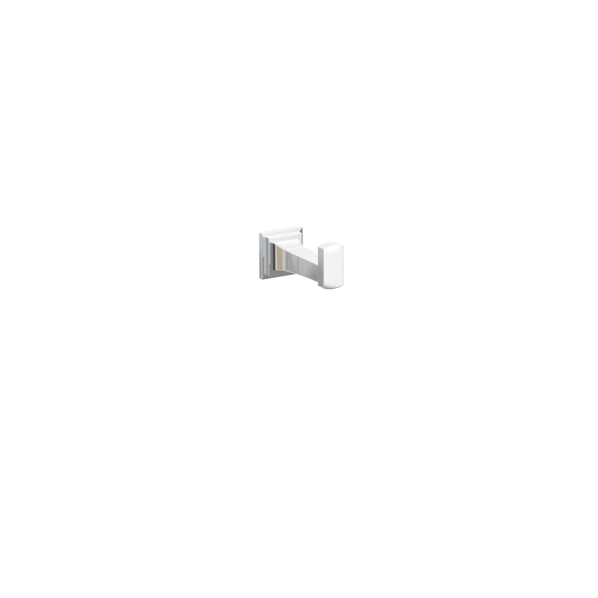 Emtek 2295 Transitional Flared Robe Hook in Polished Chrome with Step Square Rosette – 2295TQUS26