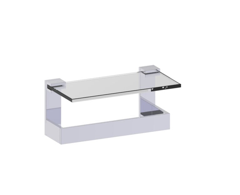 Kartners Berlin Glass Shelf w/ Towel Bar 10" (PLEASE CALL US FOR SPECIAL PRICING)