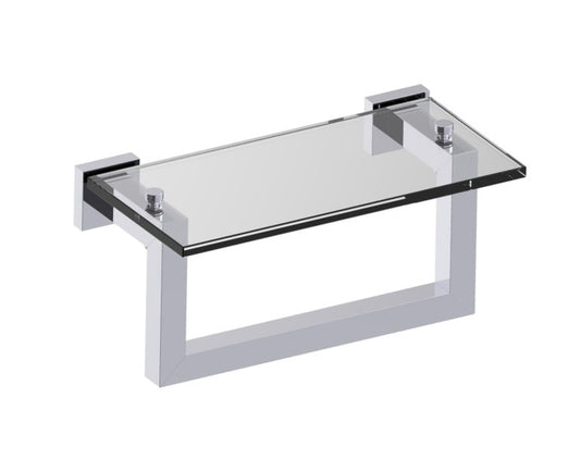 Kartners London Glass Shelf w/ Towel Bar 10" (PLEASE CALL US FOR SPECIAL PRICING)