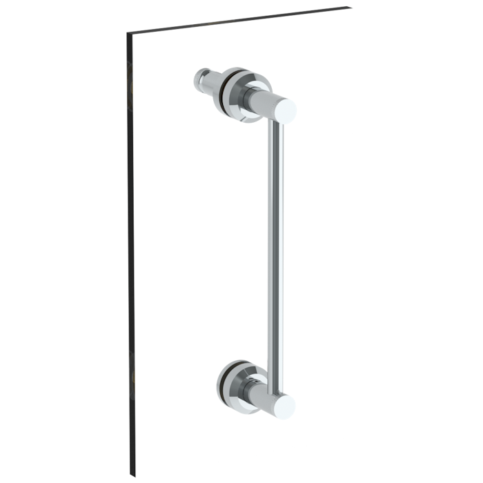 WATERMARK Titanium 22 Urbane 12" Shower Door Pull With Knob / Glass Mount Towel Bar with Hook 25-0.1-12SDP (ON SALE)