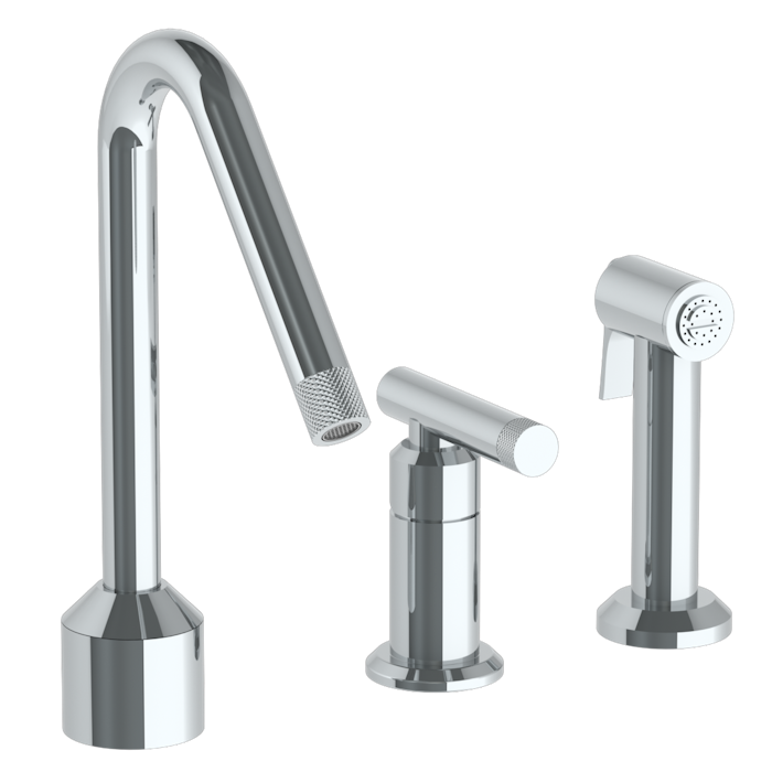 WATERMARK Urbane 25 Deck Mounted 3 Hole Kitchen Set With Angled Spout- Includes Side Spray 25-7.1.3A-IN14V (ON SALE)