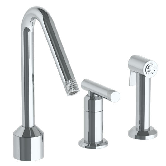 WATERMARK Urbane 25 Deck Mounted 3 Hole Kitchen Set With Angled Spout- Includes Side Spray 25-7.1.3A-IN14V (ON SALE)