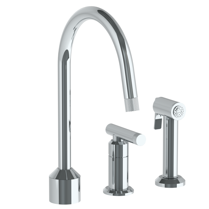 WATERMARK Urbane 25 Deck Mounted 3 Hole Kitchen Set With Gooseneck Spout- Includes Side Spray 25-7.1.3GA-IN14V (ON SALE)