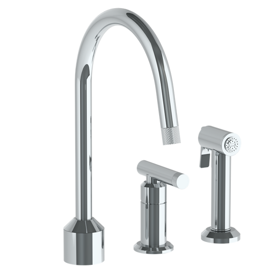 WATERMARK Urbane 25 Deck Mounted 3 Hole Kitchen Set With Gooseneck Spout- Includes Side Spray 25-7.1.3GA-IN14V (ON SALE)