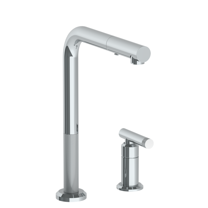 WATERMARK Urbane 25 Deck Mounted 2 Hole Square Top Kitchen Faucet with Pull Out Spray 25-7.1.3P1-IN14V (ON SALE)