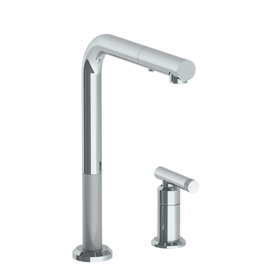 WATERMARK Urbane 25 Deck Mounted 2 Hole Square Top Kitchen Faucet with Pull Out Spray 25-7.1.3P1-IN14V (ON SALE)