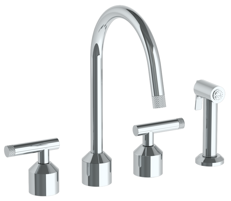 WATERMARK Urbane 25 Deck Mounted 4 Hole Kitchen Set With Gooseneck Spout - Includes Side Spray 25-7.1G-IN14 (ON SALE)