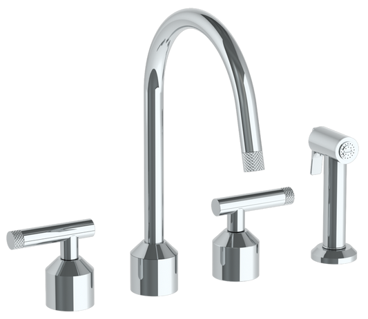 WATERMARK Urbane 25 Deck Mounted 4 Hole Kitchen Set With Gooseneck Spout - Includes Side Spray 25-7.1G-IN14 (ON SALE)
