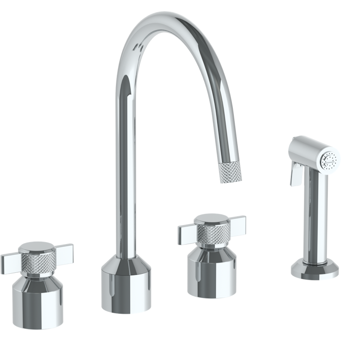 WATERMARK Urbane 25 Deck Mounted 4 Hole Kitchen Set With Gooseneck Spout - Includes Side Spray 25-7.1G-IN16 (ON SALE)