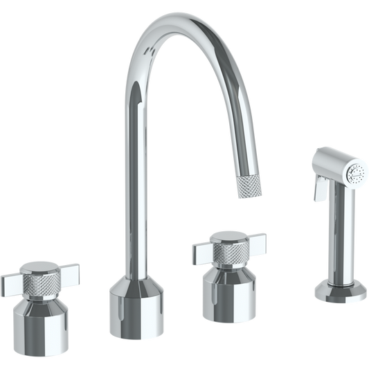 WATERMARK Urbane 25 Deck Mounted 4 Hole Kitchen Set With Gooseneck Spout - Includes Side Spray 25-7.1G-IN16 (ON SALE)