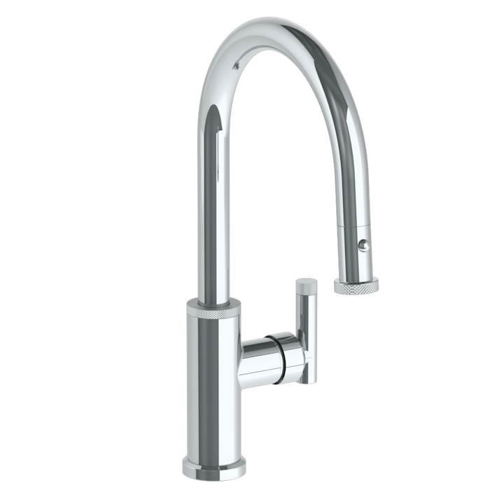 WATERMARK Urbane 25 Deck Mounted 1 Hole Gooseneck Kitchen Faucet with Pull Down Spray - Low Spout 25-7.3PG4-IN14 (ON SALE)