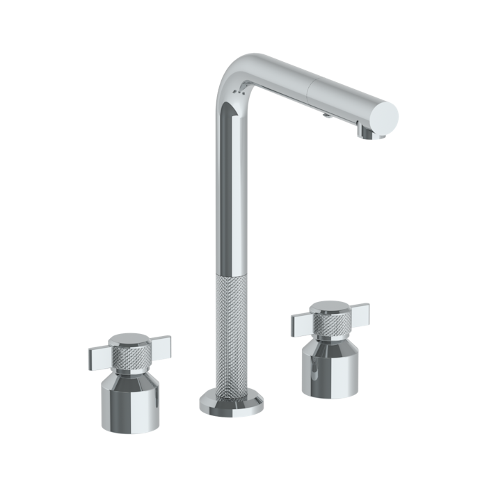 WATERMARK Urbane 25 Deck Mounted 3 Hole Square Top Kitchen Faucet with Pull Out Spray 25-7P1-IN16 (ON SALE)