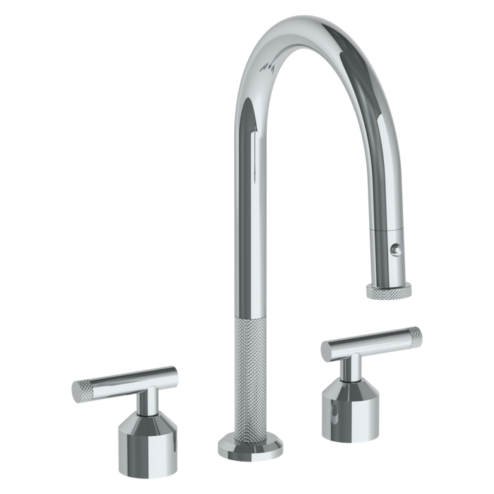 WATERMARK Urbane 25 Deck Mounted 3 Hole Gooseneck Kitchen Faucet with Pull Down Spray 25-7PG2-IN14 (ON SALE)