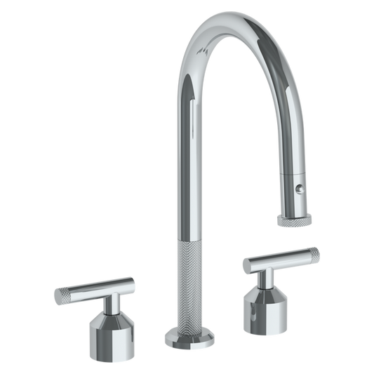 WATERMARK Urbane 25 Deck Mounted 3 Hole Gooseneck Kitchen Faucet with Pull Down Spray 25-7PG2-IN14 (ON SALE)