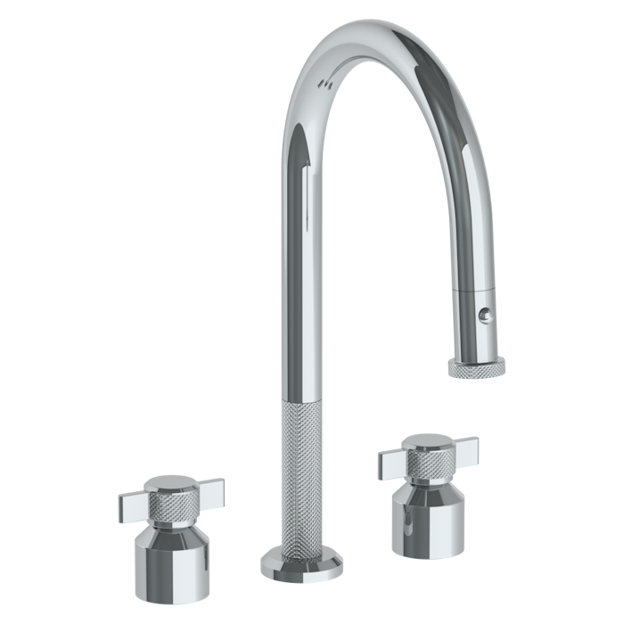 WATERMARK Urbane 25 Deck Mounted 3 Hole Gooseneck Kitchen Faucet with Pull Down Spray 25-7PG2-IN16 (ON SALE)