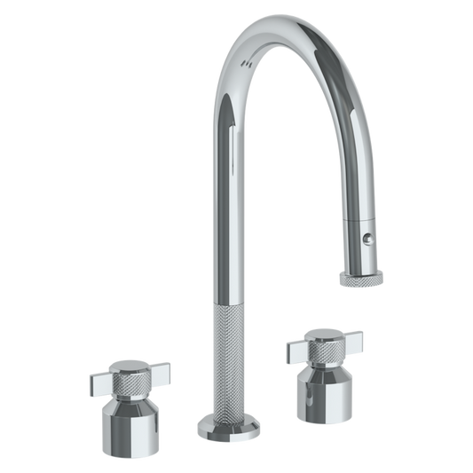 WATERMARK Urbane 25 Deck Mounted 3 Hole Gooseneck Kitchen Faucet with Pull Down Spray 25-7PG2-IN16 (ON SALE)