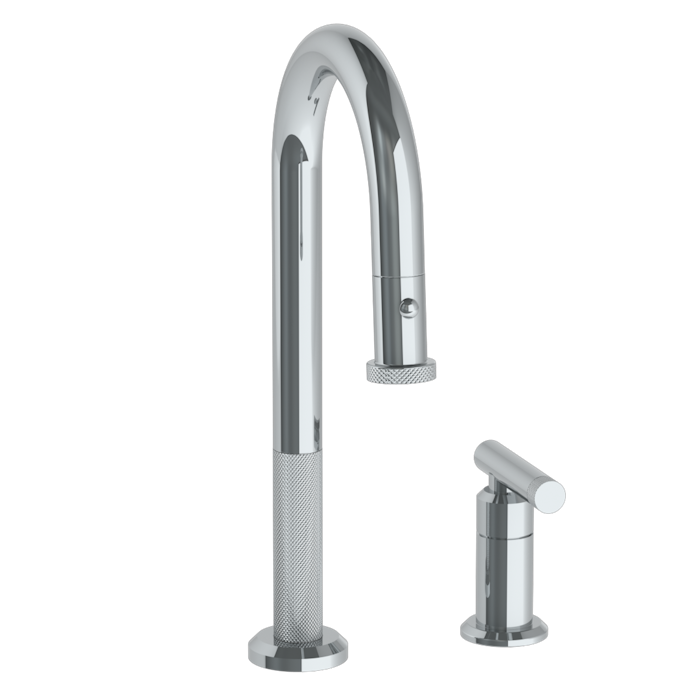 WATERMARK Urbane 25 Deck Mounted 2 Hole Gooseneck Prep Faucet with Pull Down Spray 25-9.1.3PG2-IN14V (ON SALE)