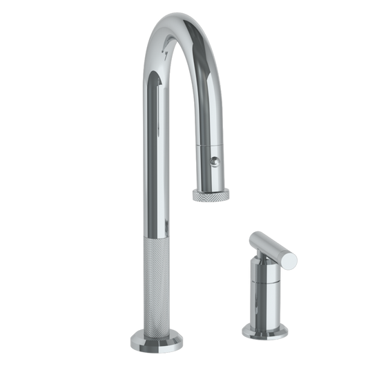 WATERMARK Urbane 25 Deck Mounted 2 Hole Gooseneck Prep Faucet with Pull Down Spray 25-9.1.3PG2-IN14V (ON SALE)