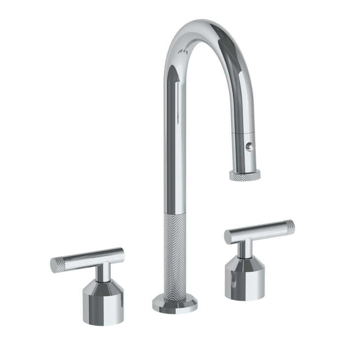 WATERMARK Urbane 25 Deck Mounted 3 Hole Gooseneck Prep Faucet with Pull Down Spray 25-9PG4-IN14 (ON SALE)