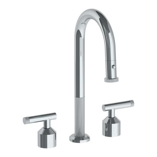 WATERMARK Urbane 25 Deck Mounted 3 Hole Gooseneck Prep Faucet with Pull Down Spray 25-9PG4-IN14 (ON SALE)