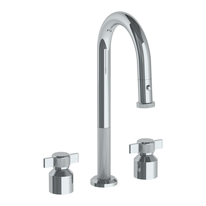WATERMARK Urbane 25 Deck Mounted 3 Hole Gooseneck Prep Faucet with Pull Down Spray 25-9PG4-IN16 (ON SALE)