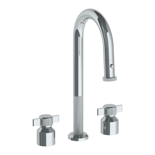 WATERMARK Urbane 25 Deck Mounted 3 Hole Gooseneck Prep Faucet with Pull Down Spray 25-9PG4-IN16 (ON SALE)