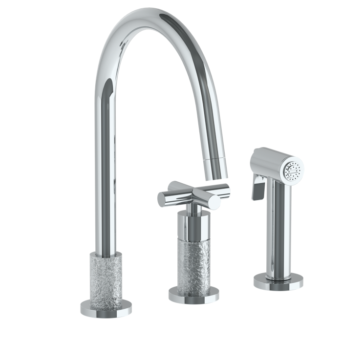 WATERMARK Sense 27 Deck Mounted 3 Hole Kitchen Set - Includes Side Spray 27-7.1.3A-CL15V (ON SALE)