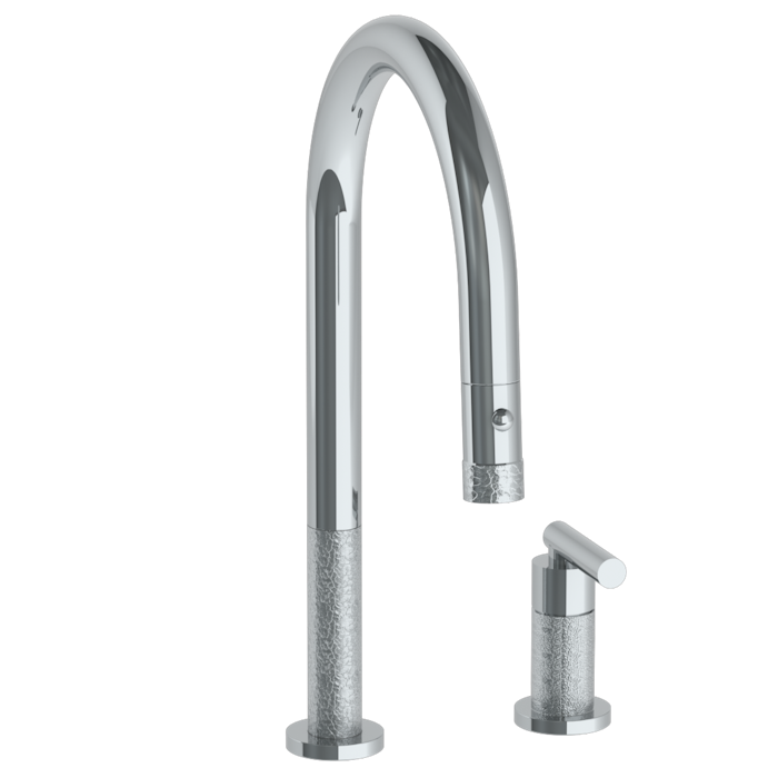 WATERMARK Sense 27 Deck Mounted 2 Hole Gooseneck Kitchen Faucet with Pull Down Spray 27-7.1.3PG2-CL14V (ON SALE)