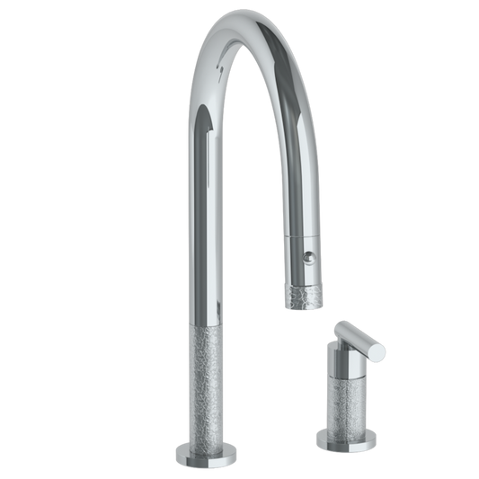 WATERMARK Sense 27 Deck Mounted 2 Hole Gooseneck Kitchen Faucet with Pull Down Spray 27-7.1.3PG2-CL14V (ON SALE)