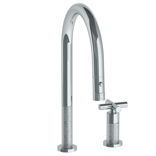 WATERMARK Sense 27 Deck Mounted 2 Hole Gooseneck Kitchen Faucet with Pull Down Spray 27-7.1.3PG2-CL15V (ON SALE)