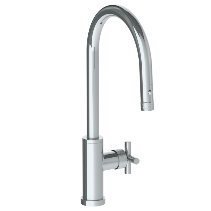 WATERMARK Sense 27 Deck Mounted 1 Hole Gooseneck Kitchen Faucet with Pull Down Spray - High Spout 27-7.3PG2-CL15 (ON SALE)