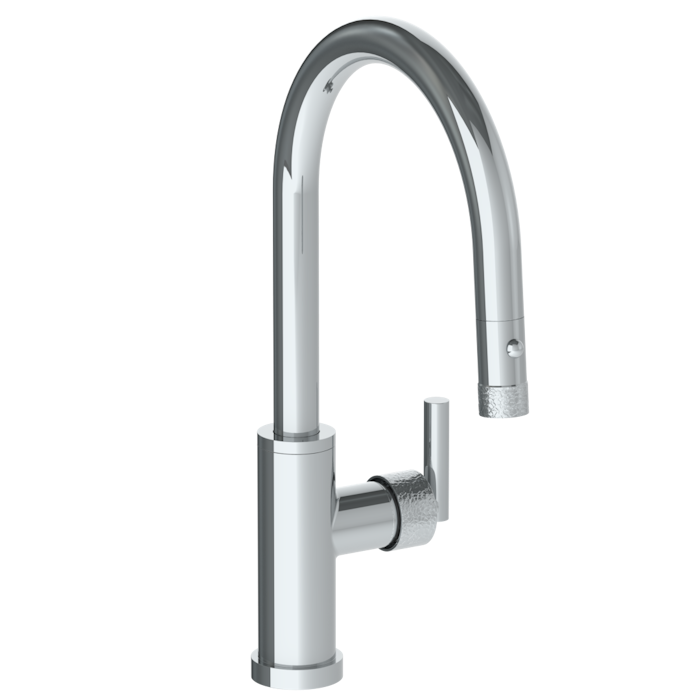 WATERMARK Sense 27 Deck Mounted 1 Hole Gooseneck Kitchen Faucet with Pull Down Spray - Low Spout 27-7.3PG4-CL14 (ON SALE)