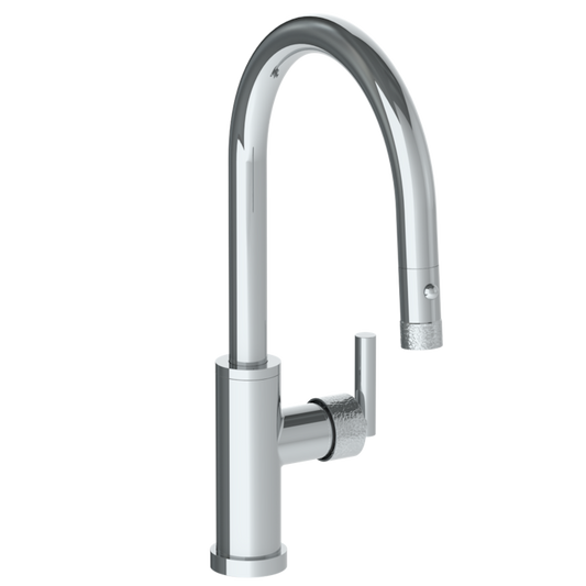 WATERMARK Sense 27 Deck Mounted 1 Hole Gooseneck Kitchen Faucet with Pull Down Spray - Low Spout 27-7.3PG4-CL14 (ON SALE)