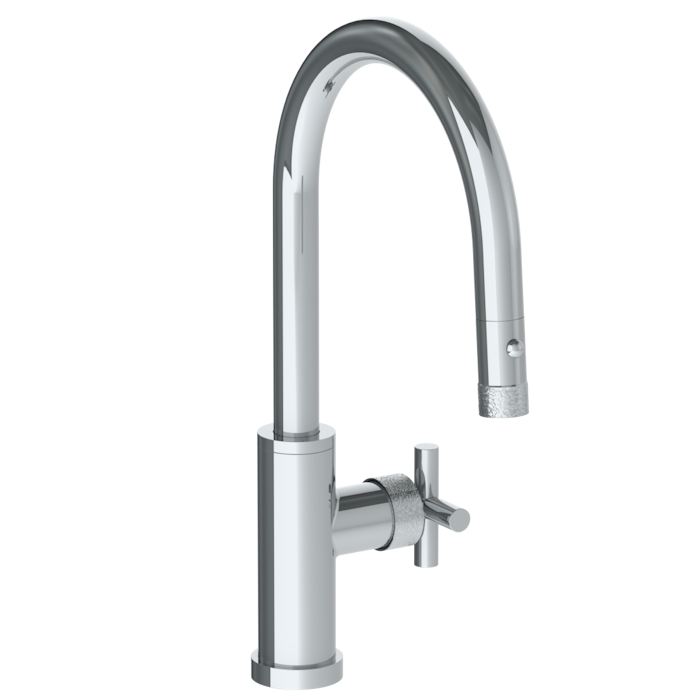 WATERMARK Sense 27 Deck Mounted 1 Hole Gooseneck Kitchen Faucet with Pull Down Spray - Low Spout 27-7.3PG4-CL15 (ON SALE)