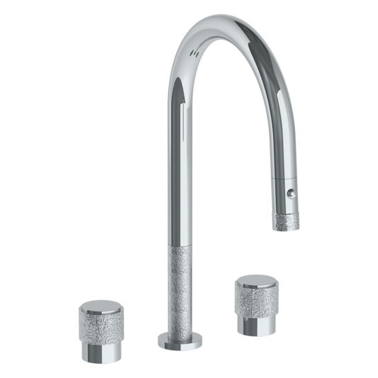WATERMARK Sense 27 Deck Mounted 3 Hole Gooseneck Kitchen Faucet with Pull Down Spray 27-7PG2-CL16 (ON SALE)