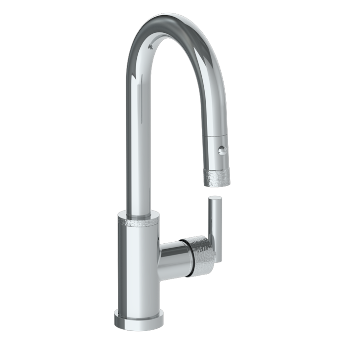 WATERMARK Sense 27 Deck Mounted 1 Hole Gooseneck Prep Faucet with Pull Down Spray 27-9.3PG2-CL14 (ON SALE)