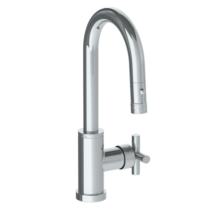 WATERMARK Sense 27 Deck Mounted 1 Hole Gooseneck Prep Faucet with Pull Down Spray 27-9.3PG2-CL15 (ON SALE)