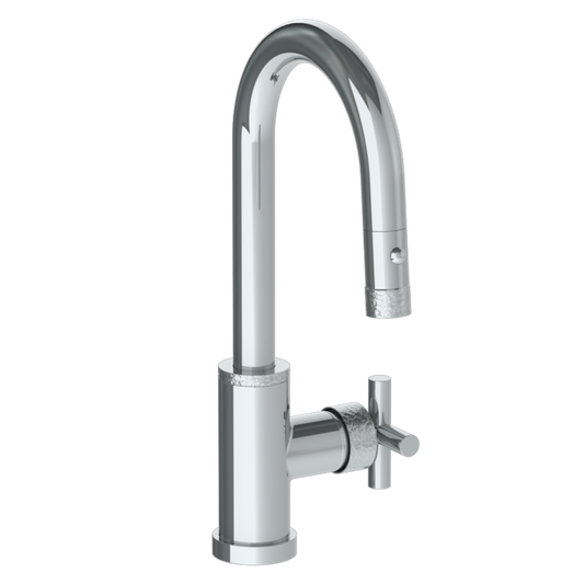 WATERMARK Sense 27 Deck Mounted 1 Hole Gooseneck Prep Faucet with Pull Down Spray 27-9.3PG2-CL15 (ON SALE)