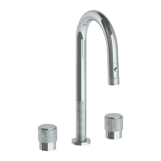 WATERMARK Sense 27 Deck Mounted 3 Hole Gooseneck Prep Faucet with Pull Down Spray 27-9PG4-CL16 (ON SALE)