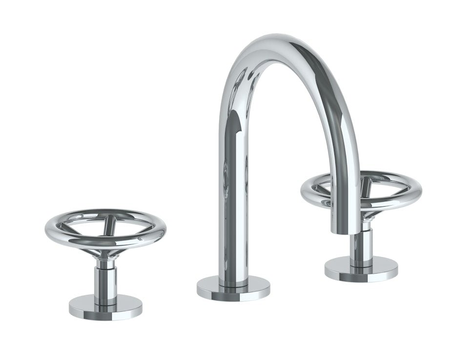 WATERMARK Brooklyn 31 Deck Mount 3 Hole Gooseneck Lavatory Set 31-2GS-BK (ON SALE)