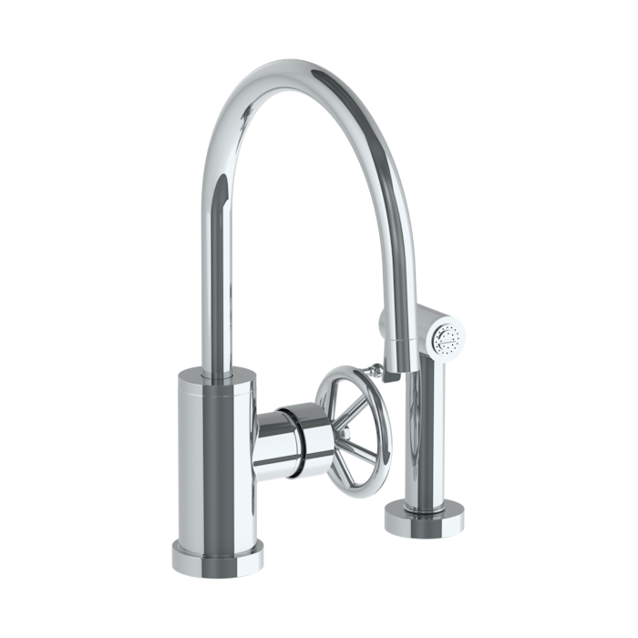 WATERMARK Brooklyn 31 Deck Mounted 2 Hole Gooseneck Kitchen Set - Includes Side Spray 31-7.4G-BKA1 (ON SALE)