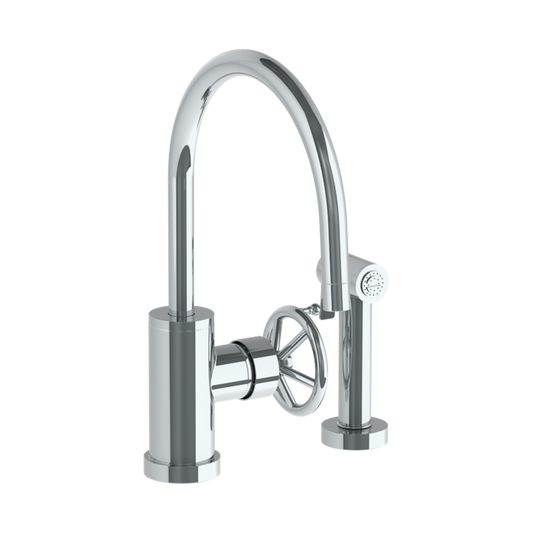 WATERMARK Brooklyn 31 Deck Mounted 2 Hole Gooseneck Kitchen Set - Includes Side Spray 31-7.4G-BKA1 (ON SALE)