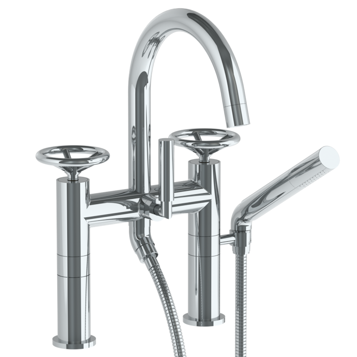 WATERMARK Brooklyn 31 Deck Mounted Exposed Gooseneck Bath Set with Hand Shower 31-8.2-BK (ON SALE)